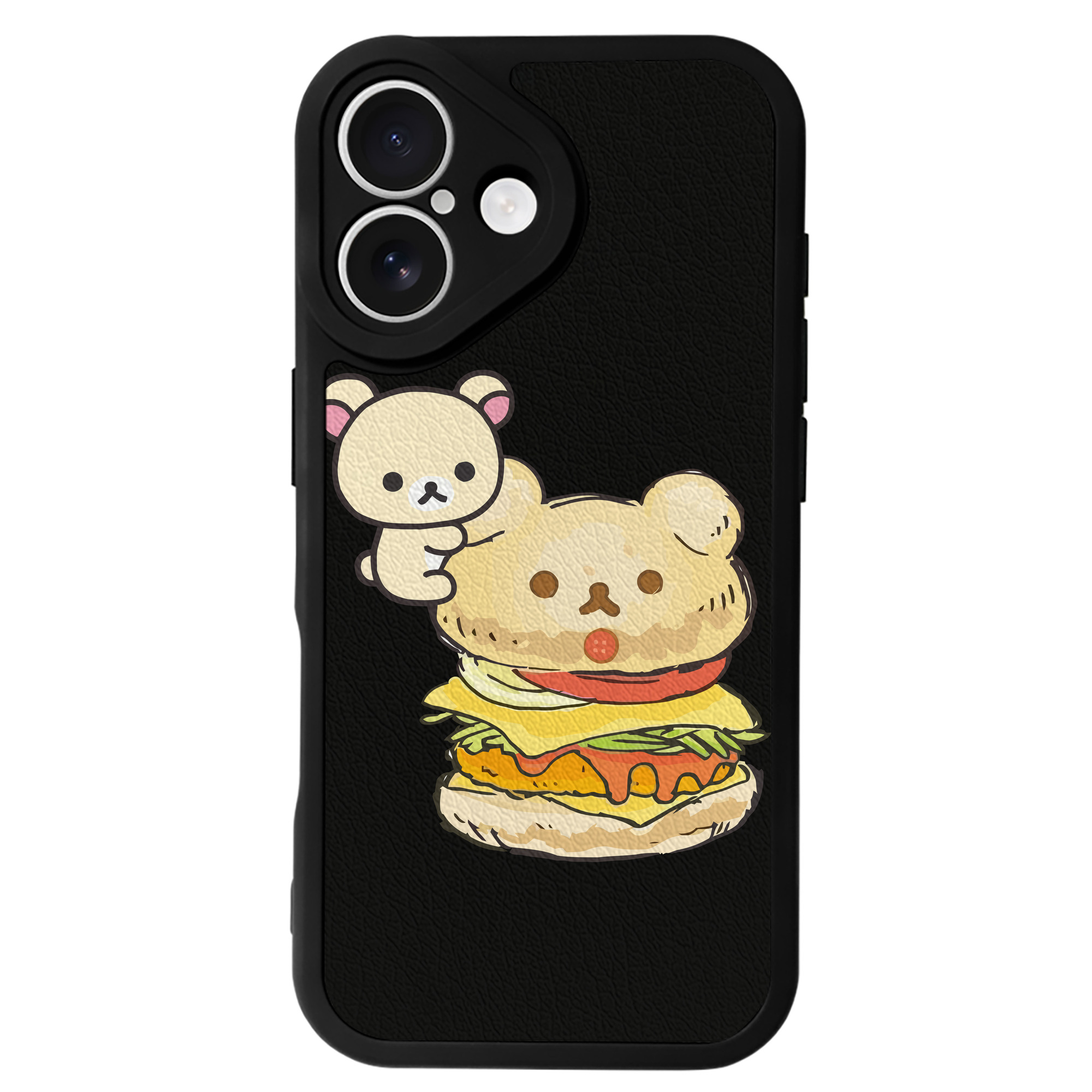 （画像用） リラックマ リラックマ キイロイトリ Rilakkuma Korilakkuma Kiiroitori 【iPhone 16シリーズ対応】シリコンスマホケース（レザー調） 材質：シリコン